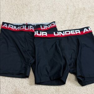 Under Armour Black Boxer Briefs with Red Waistband